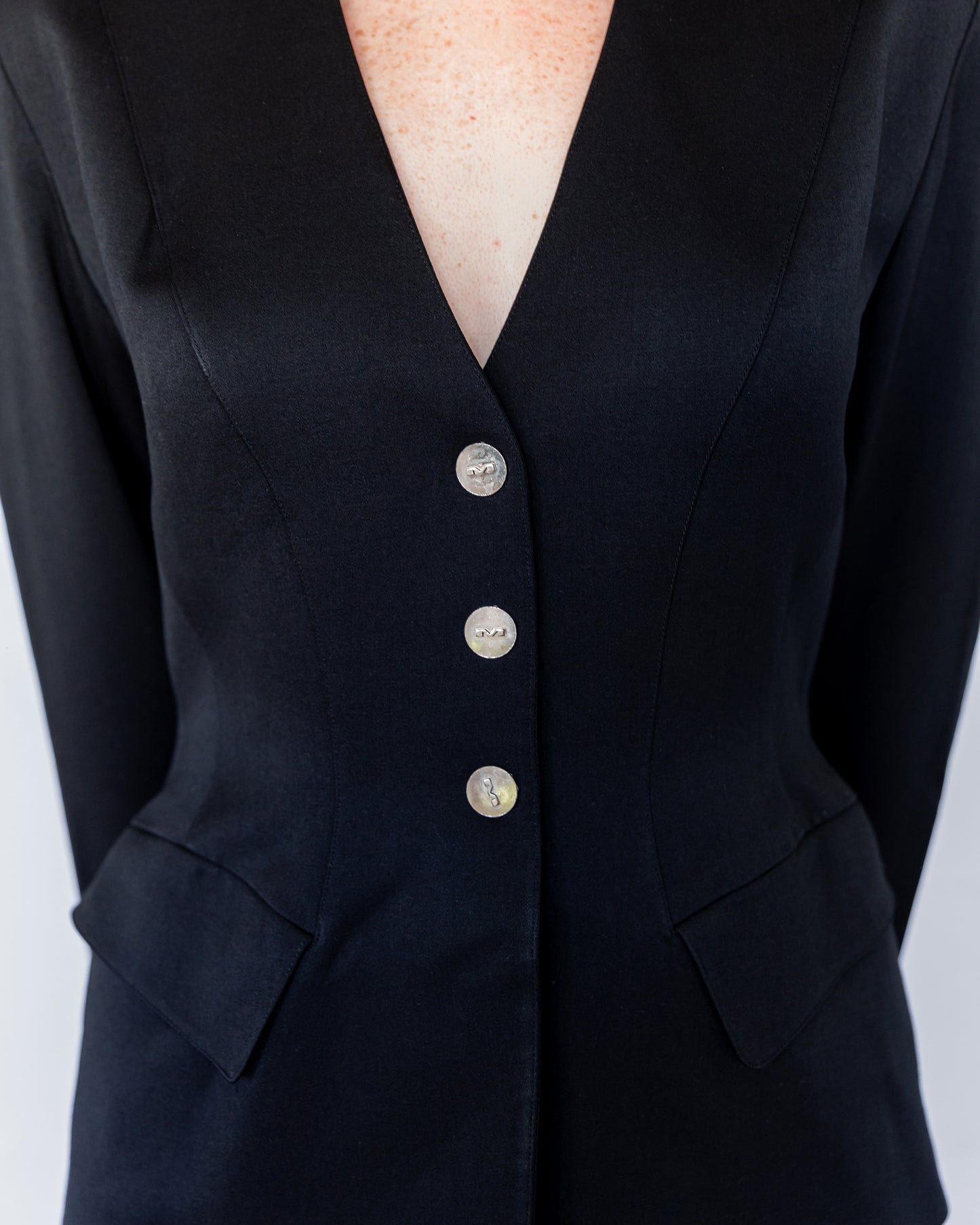 Veste Noire Mugler Circa Fin des Années 1990