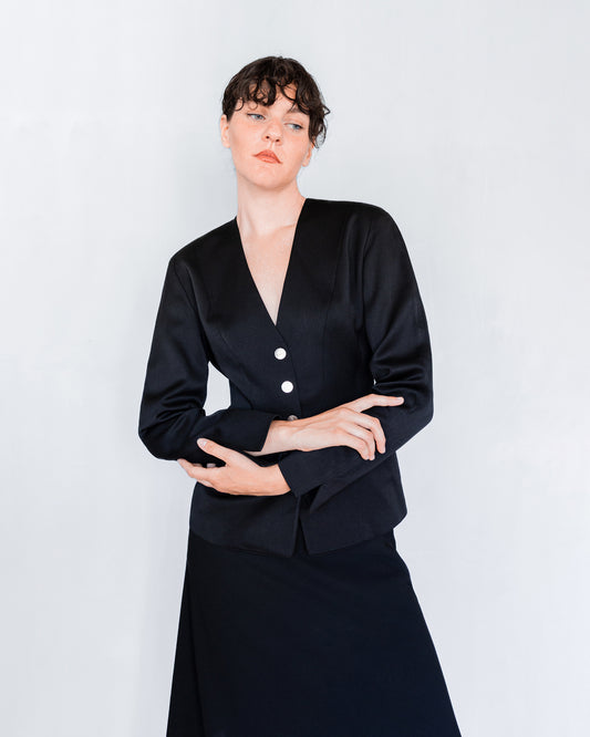 Veste Noire Mugler Circa Fin des Années 1990