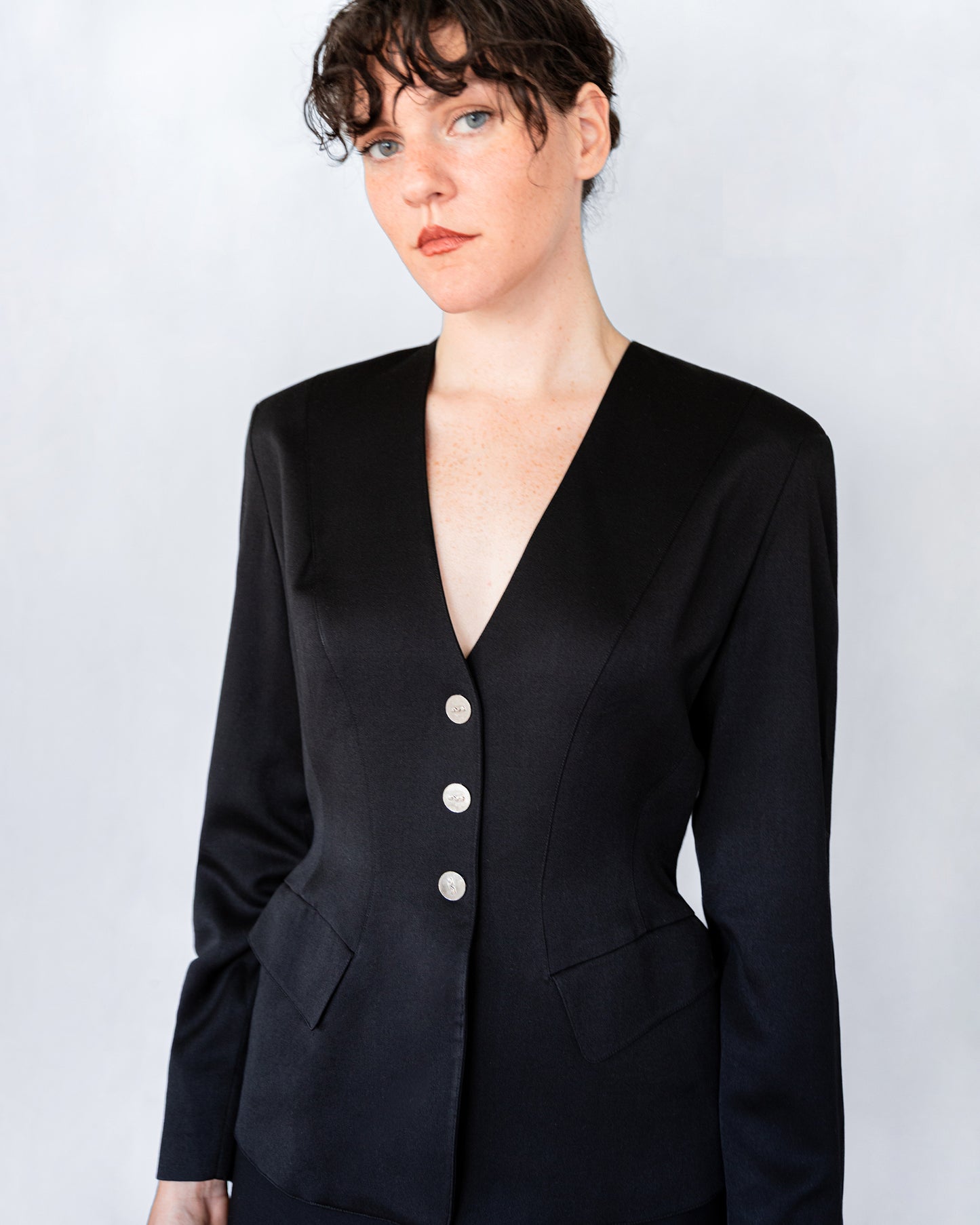 Veste Noire Mugler Circa Fin des Années 1990